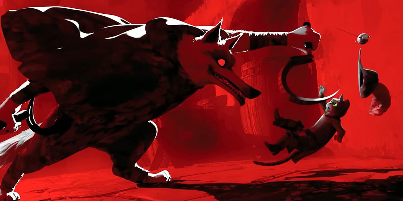 The Best Wolf Scenes attacks Puss in Boots in The Last Wish