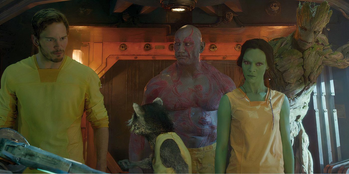 The Guardians escaping prison in Guardians of the Galaxy (2014)
