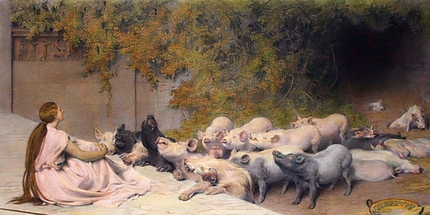 The Odyssey Circe With Pigs (1)