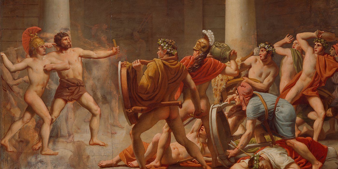 The Odyssey Odysseus and Telemachus Fighting (1)