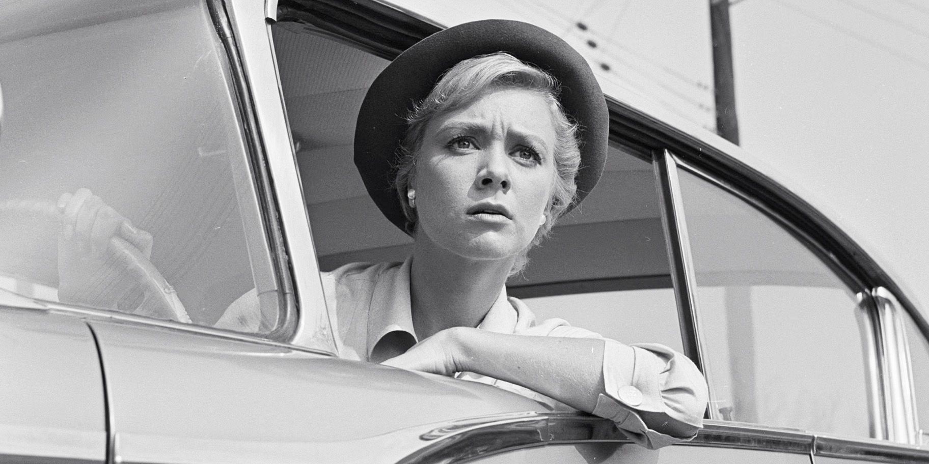 The Twilight Zone The Hitch-Hiker Nan looking out her car window