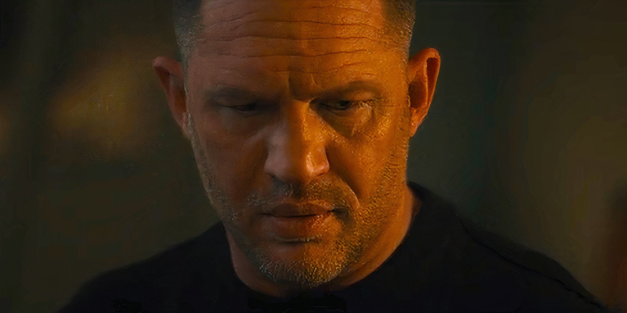Tom Hardy as Harry looking down after getting stabbed in MobLand season 1 episode 10