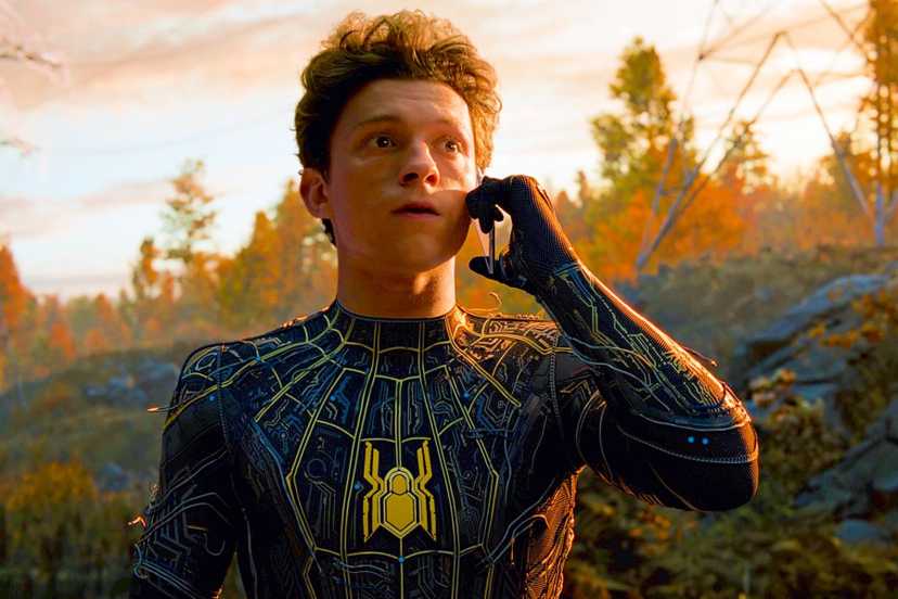 Peter Parker is on a phone call in Spider Man No Way Home