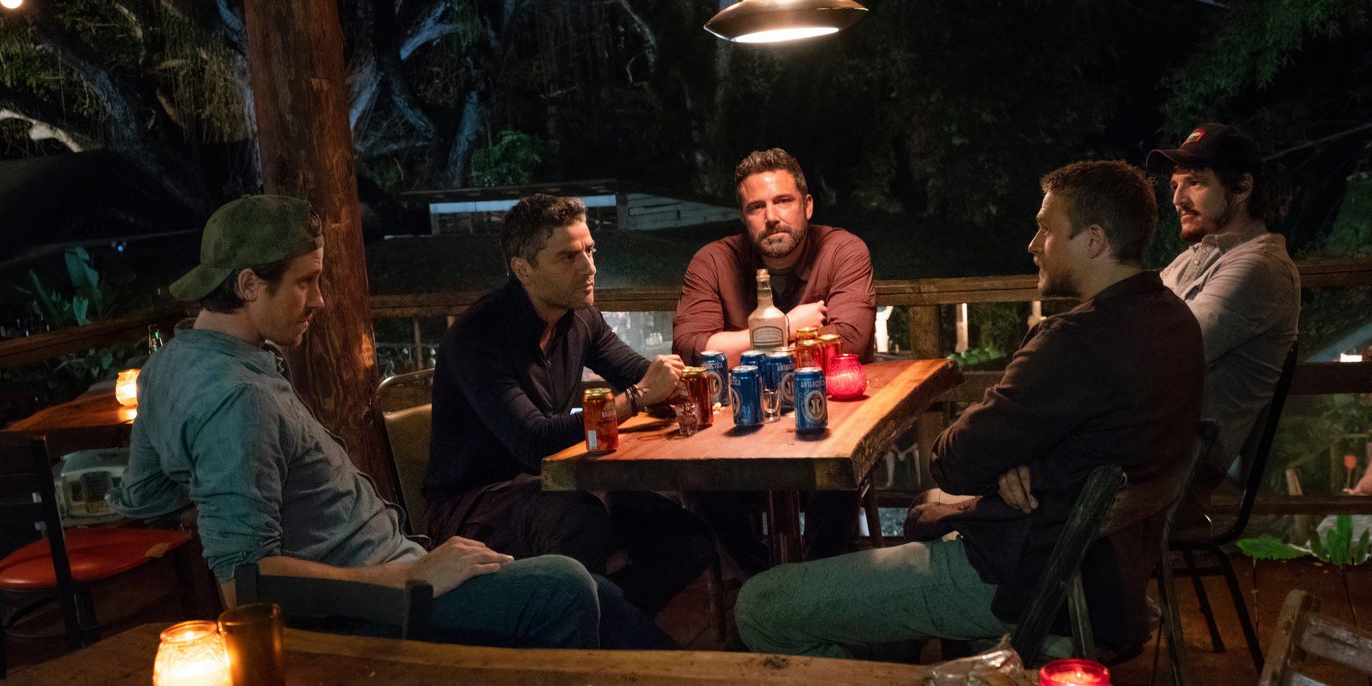 Charlie Hunnam, Pedro Pascal, Ben Affleck, Oscar Isaac, and Garrett Hedlund in Triple Frontier