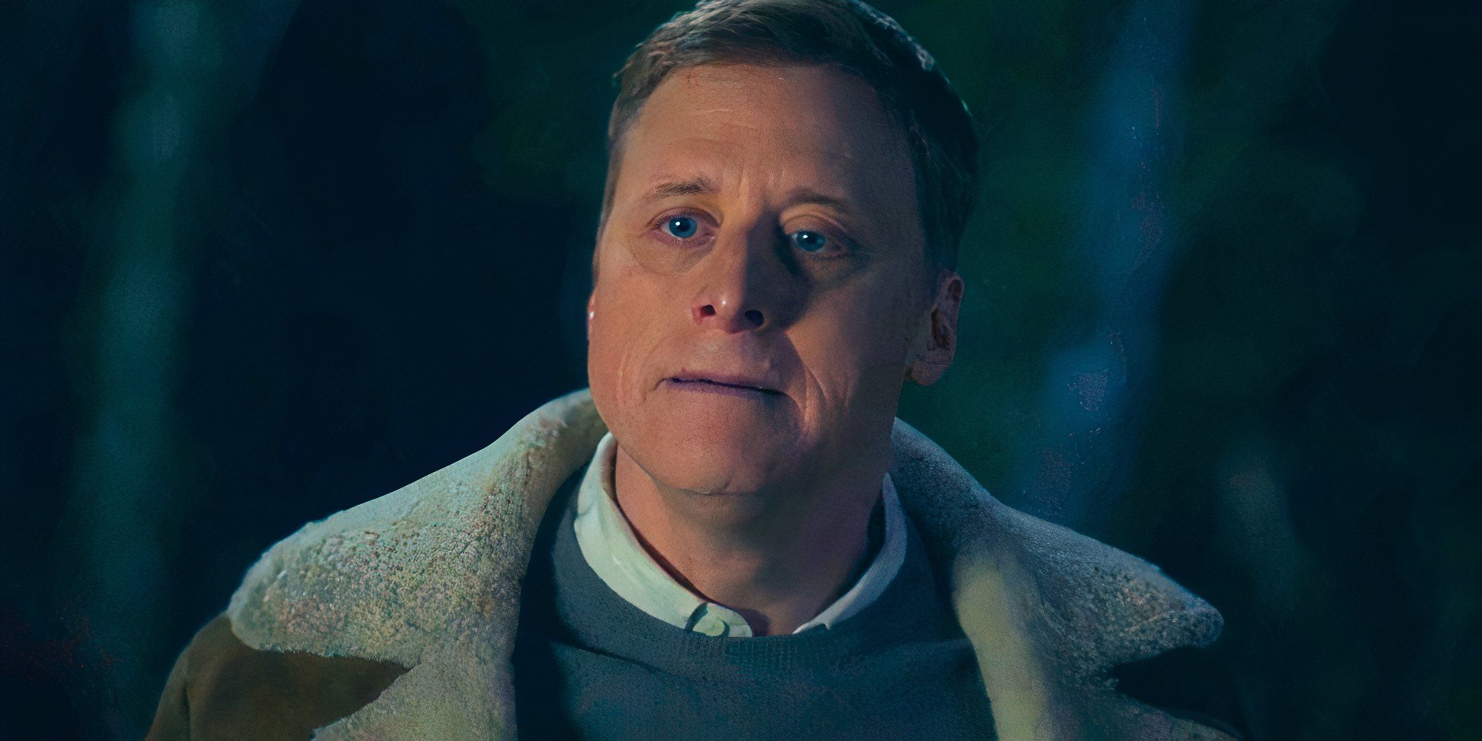 Alan Tudyk looking disappointed as Harry Vanderspeigle in Resident Alien