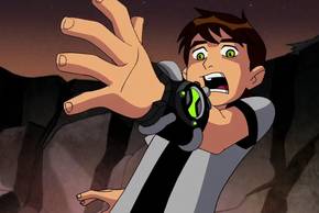 Ben Tennyson screaming as he discovers the Omnitrix, which is attached to his wrist, in Ben 10.