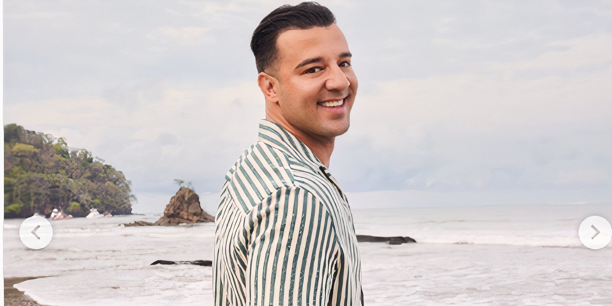 The Bachelorette Brian Autz smiling on the beach