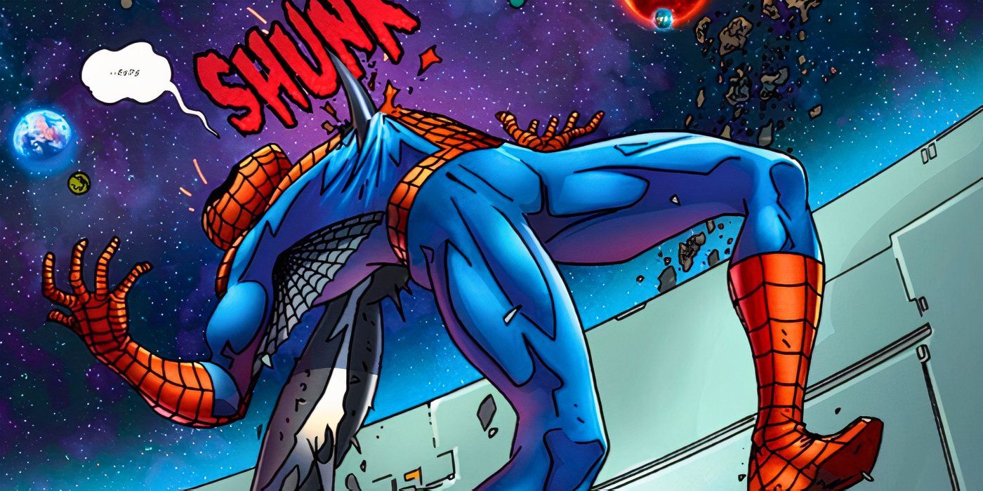 Venom impales Spider-Man in the Beyond! comic series