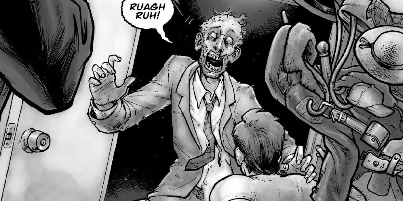 walking dead original pitch comic with rick watching tv 2