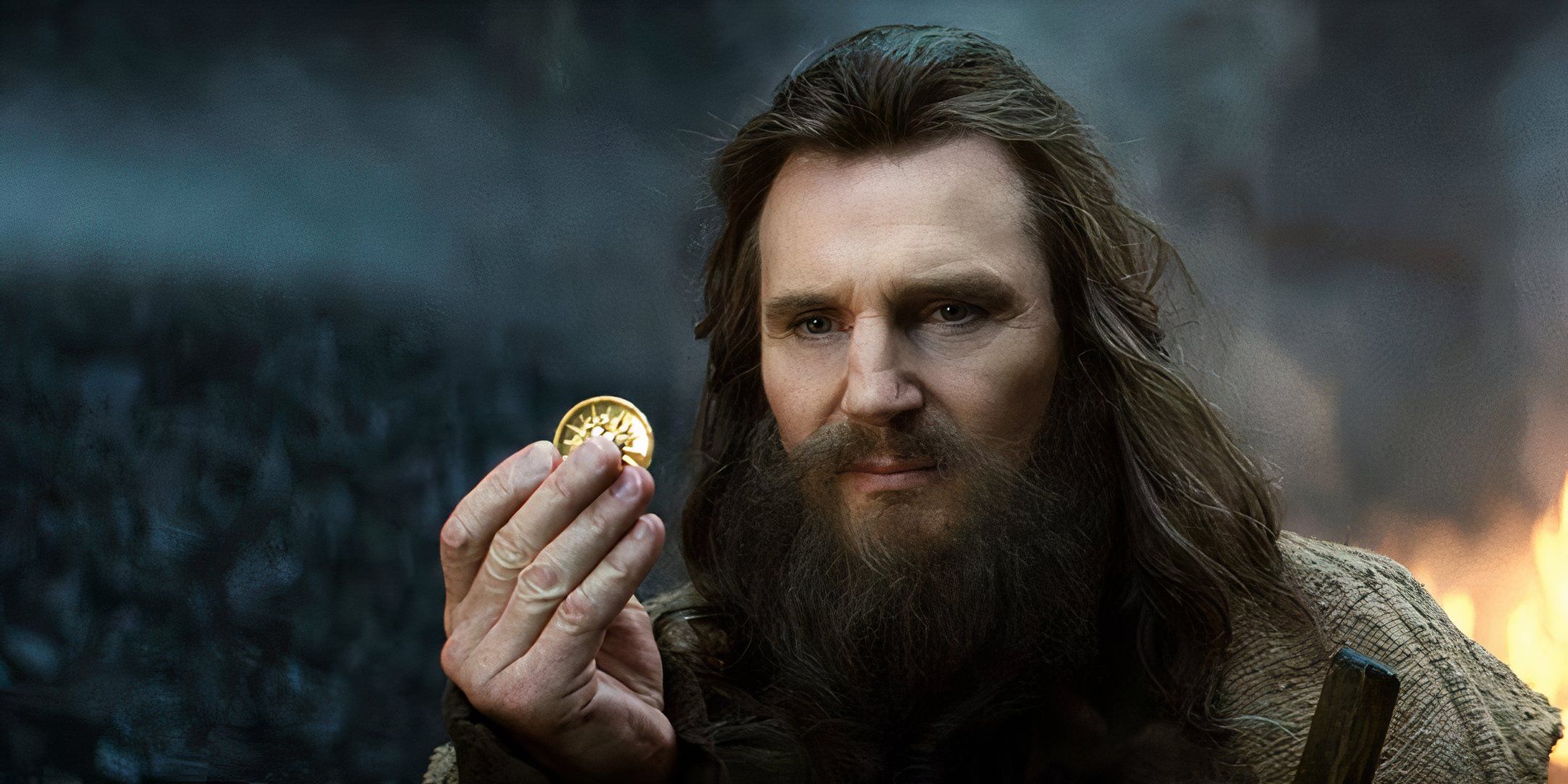 Zeus holds up a coin in Wrath of the Titans