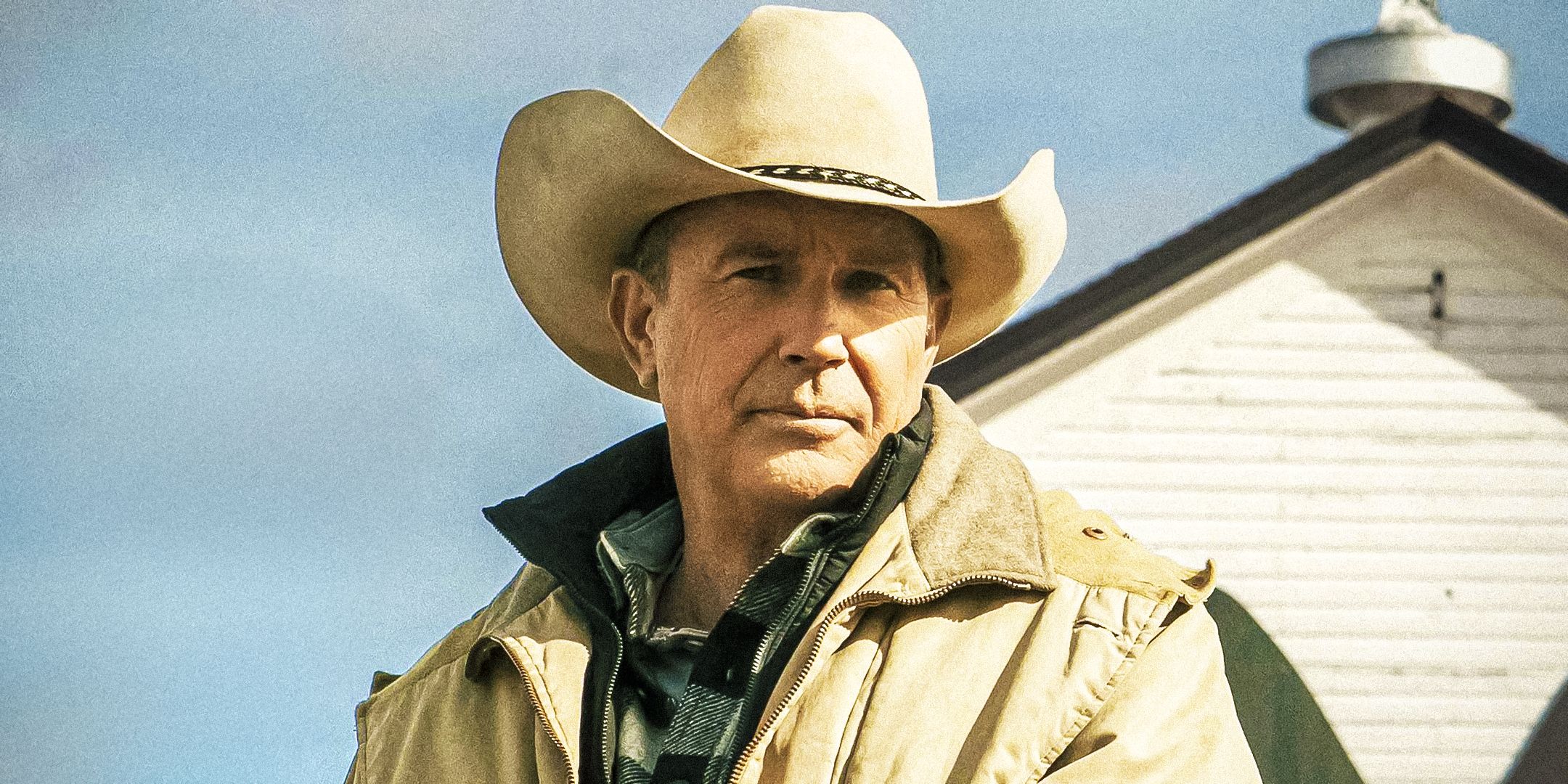 John Dutton (Kevin Costner) looking stern in Yellowstone.