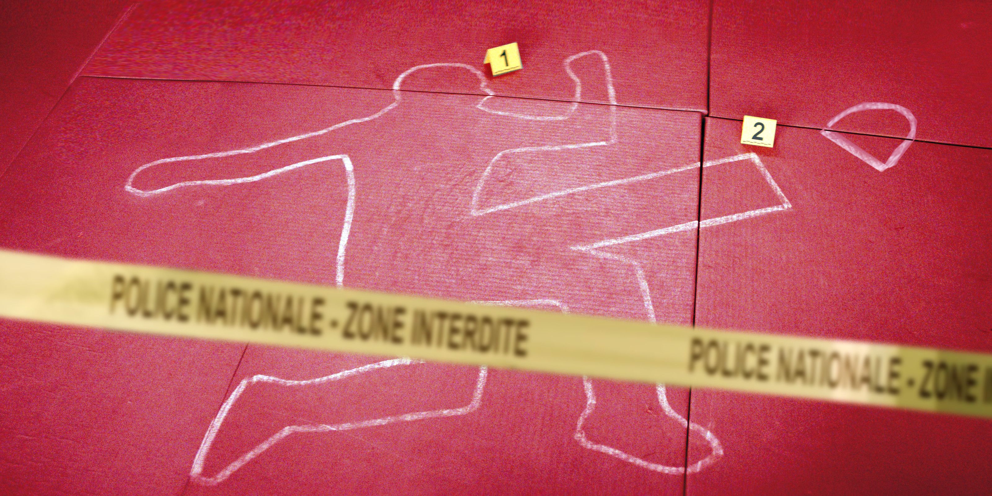 Zenithal person outline in police sketch 