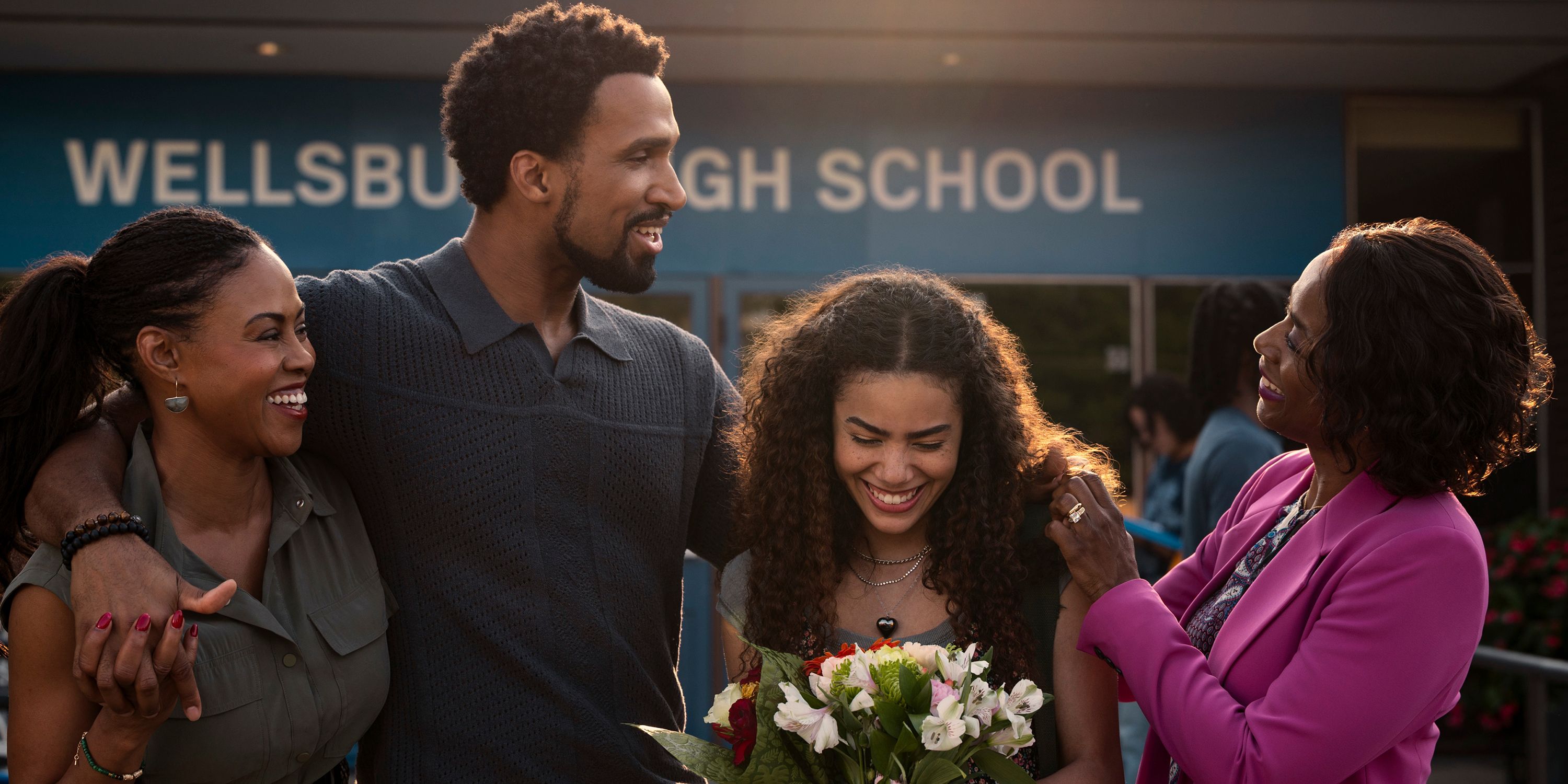 Zion and Ginny with Simone and grandma in Ginny & Georgia season 3
