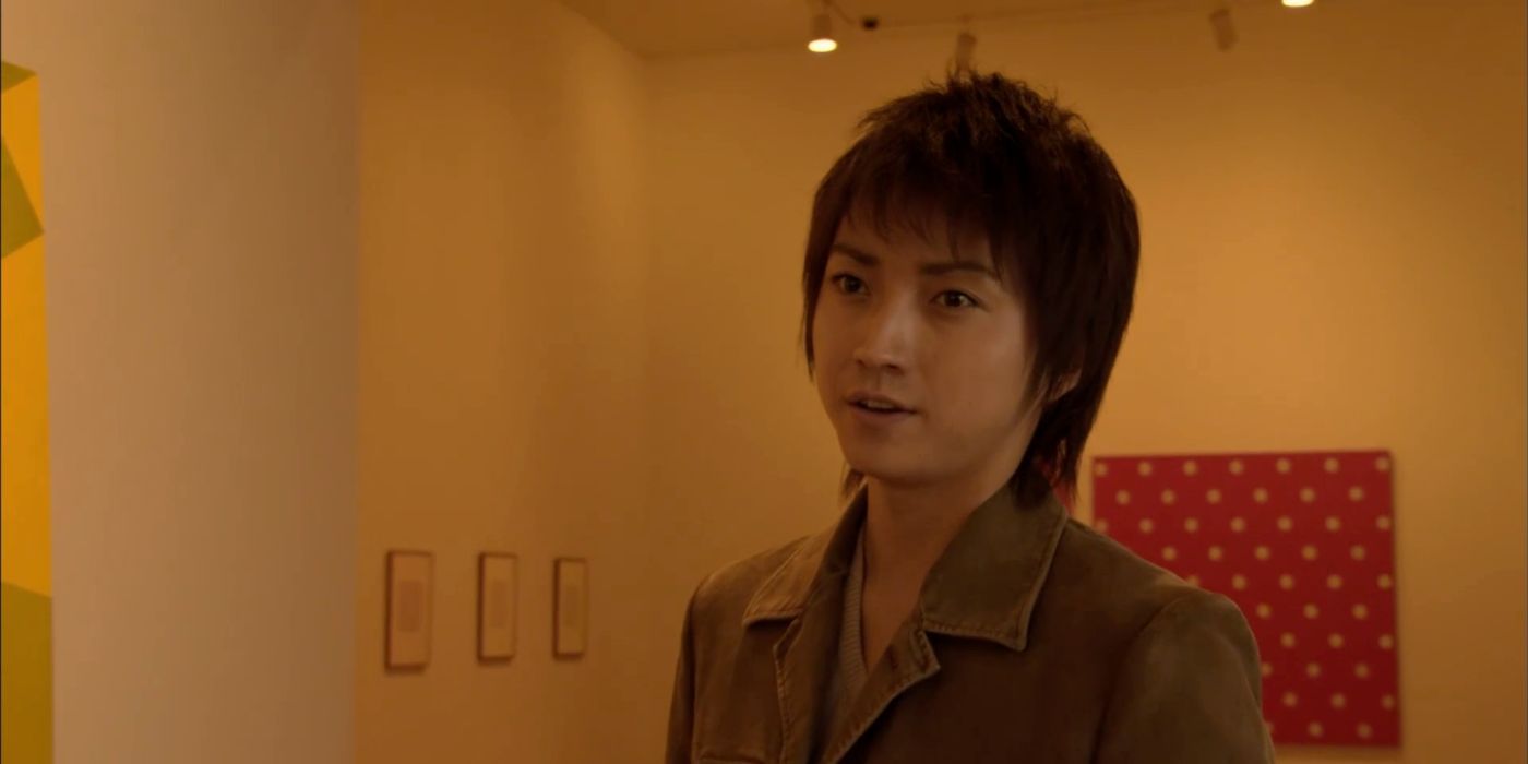 Light looking mischievous in Death Note