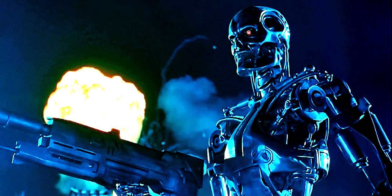 A robot fights in The Terminator's 2029 Future War
