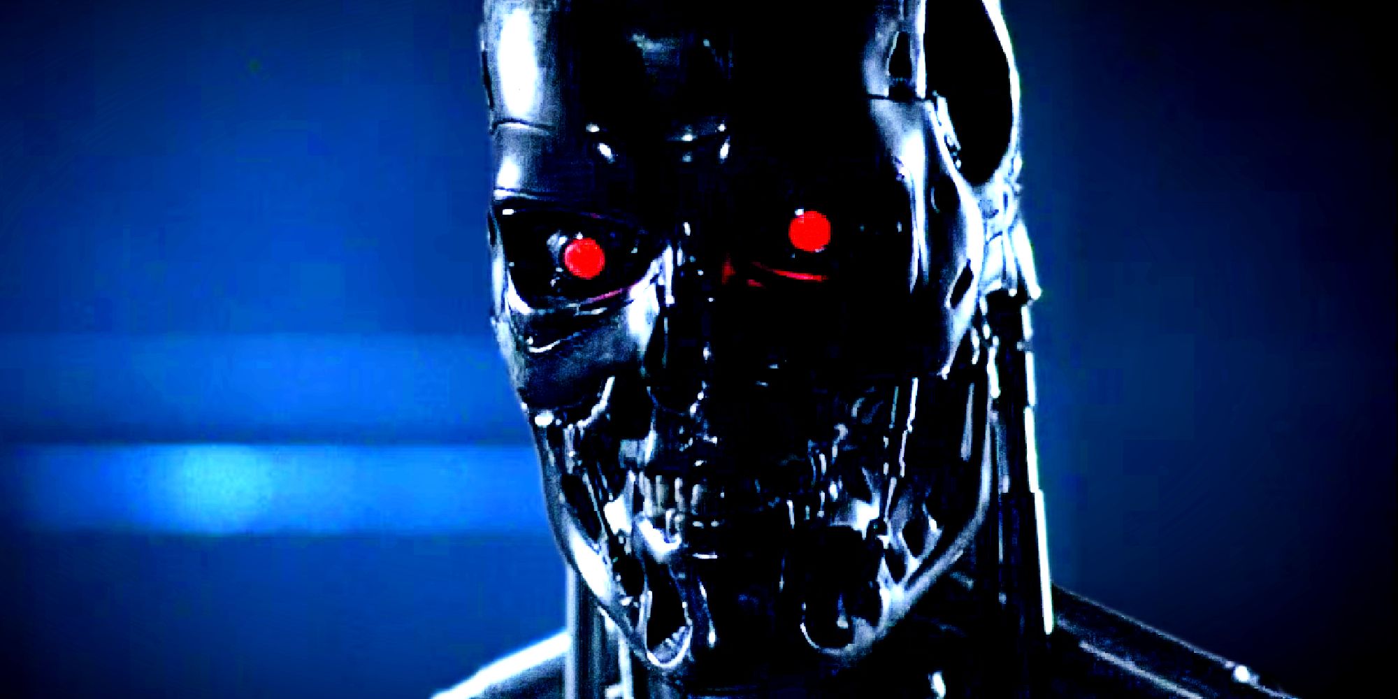 A T-800 Exoskeleton stands alone in 1984's The Terminator