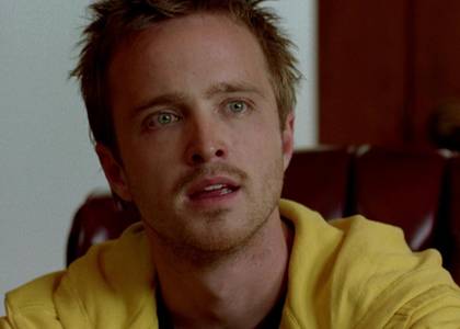 Aaron Paul as Jesse Pinkman looking surprised in Breaking Bad