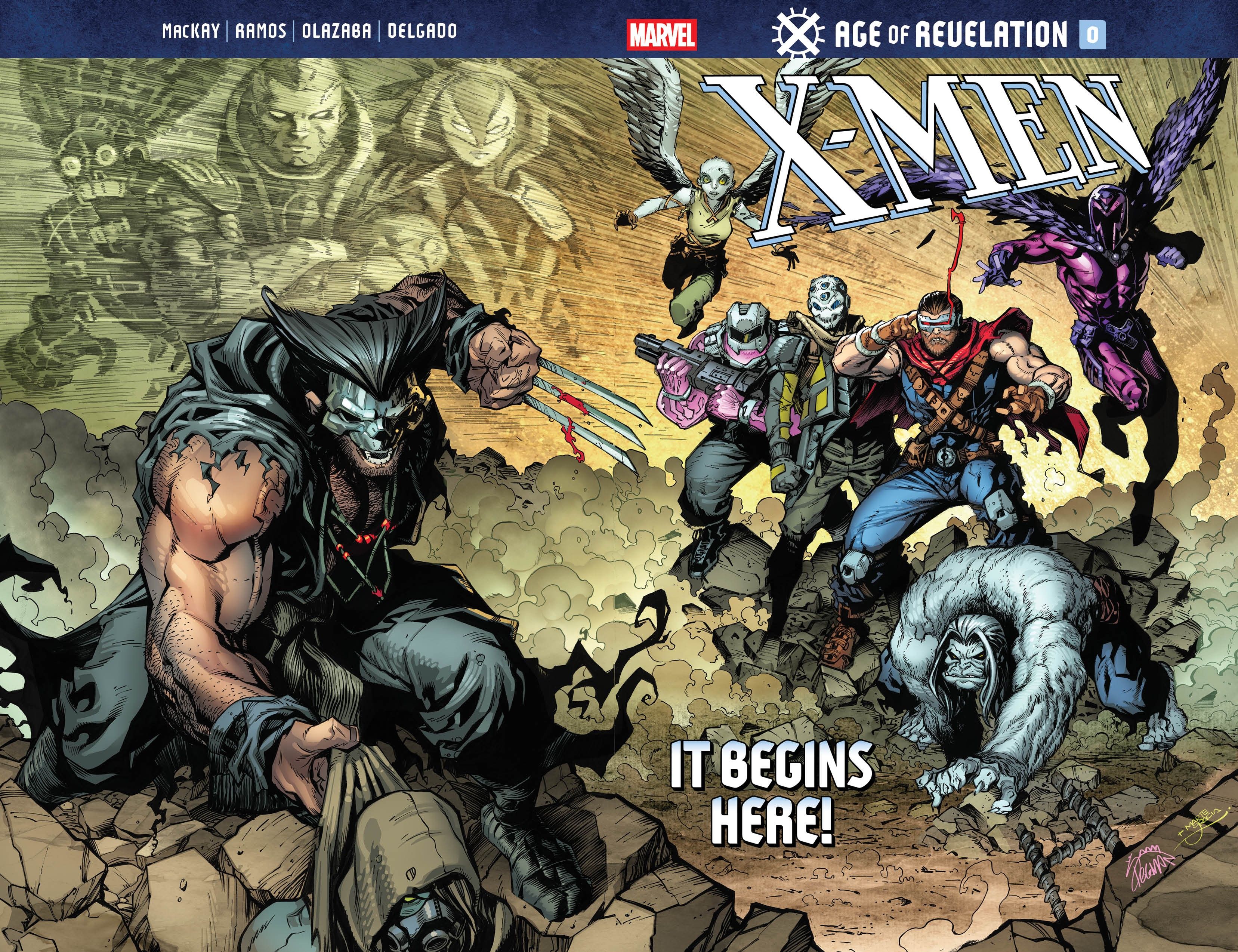AGE OF REVELATION ART, SHOWING CYCLOPS' X-MEN VS WOLVERINE