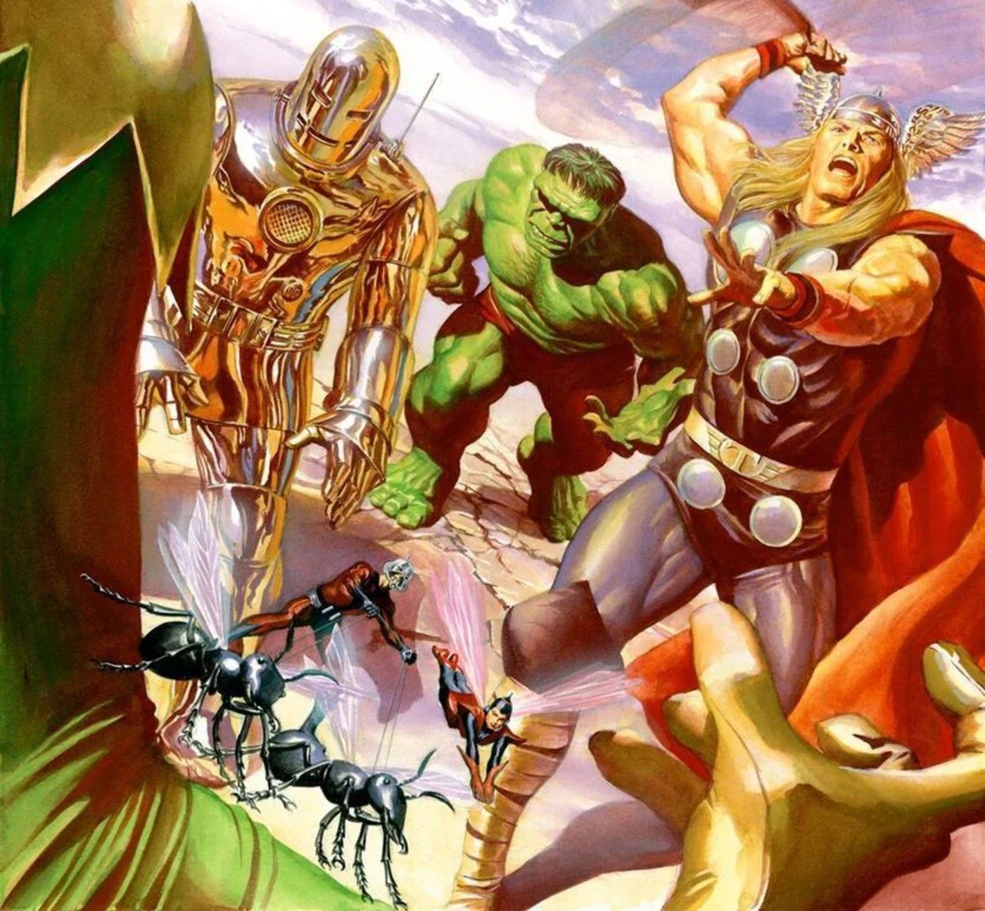 alex ross art of the founding avengers on avengers 1 cover