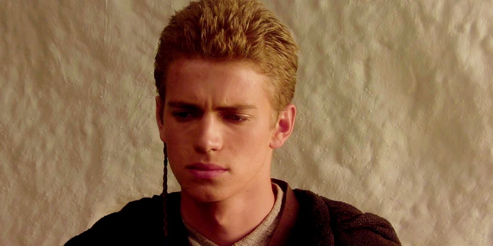Anakin looking upset in Attack of the Clones
