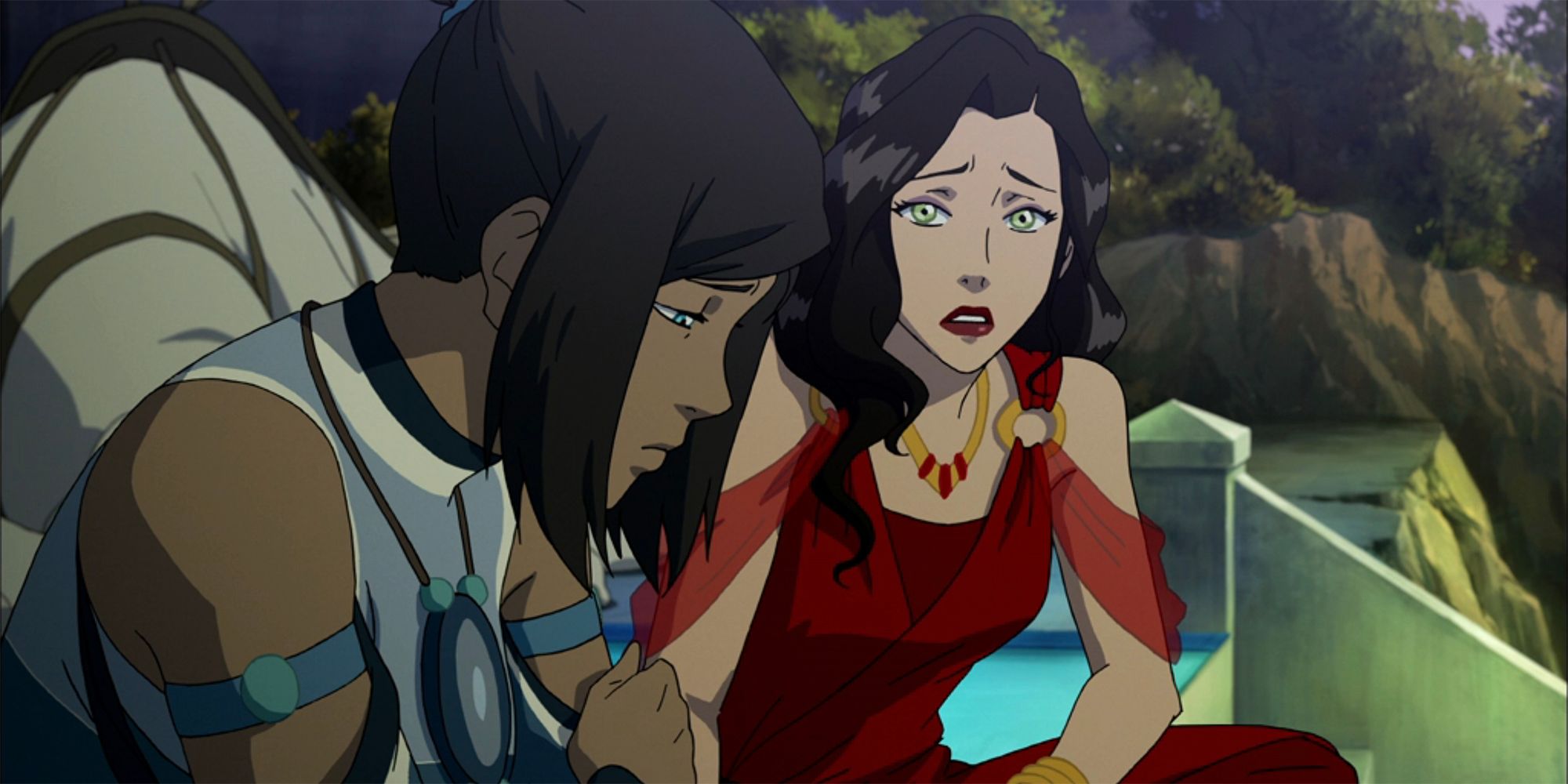 Asami and Korra in the legend of korra finale