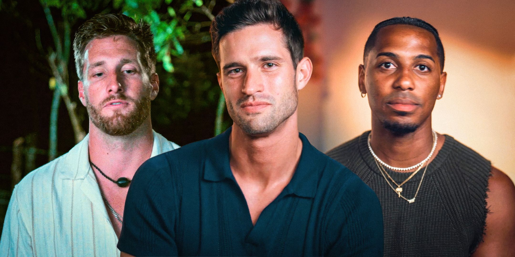 Bachelor in Paradise Sam McKinney, Kyle Howard and Riquedy Marinez looking sad