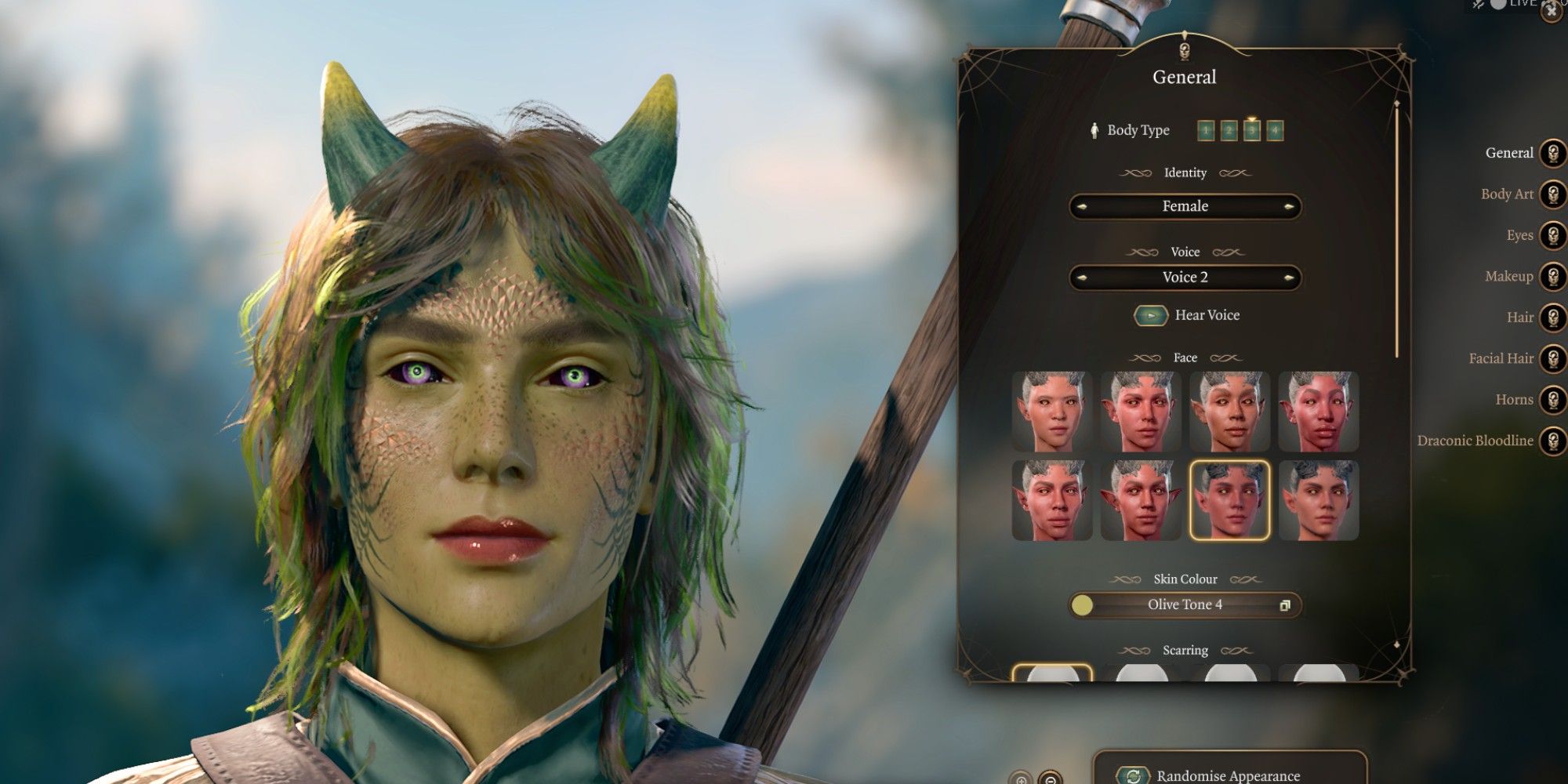 Baldur's Gate 3 Tiefling Tav With Strong Female Head Mod