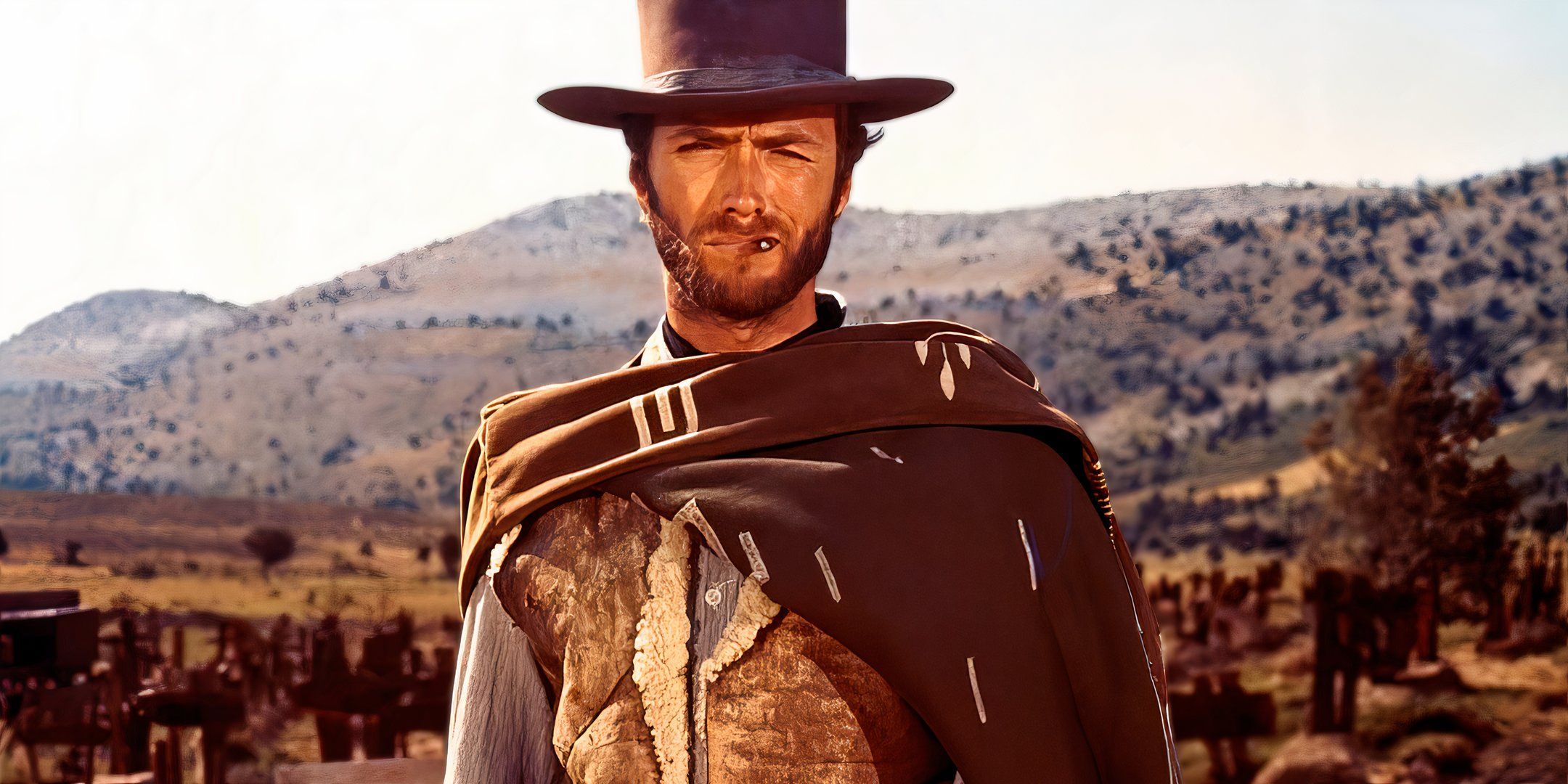 Clint-Eastwood as the Man with No Name in The Good, the Bad and the Ugly