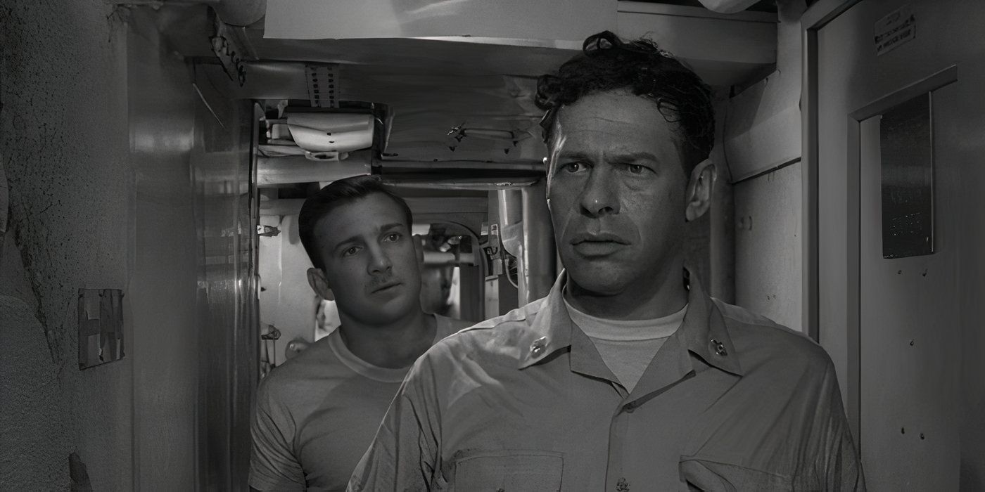 Bell looking perturbed in The Twilight Zone episode The Thirty-Fathom Grave
