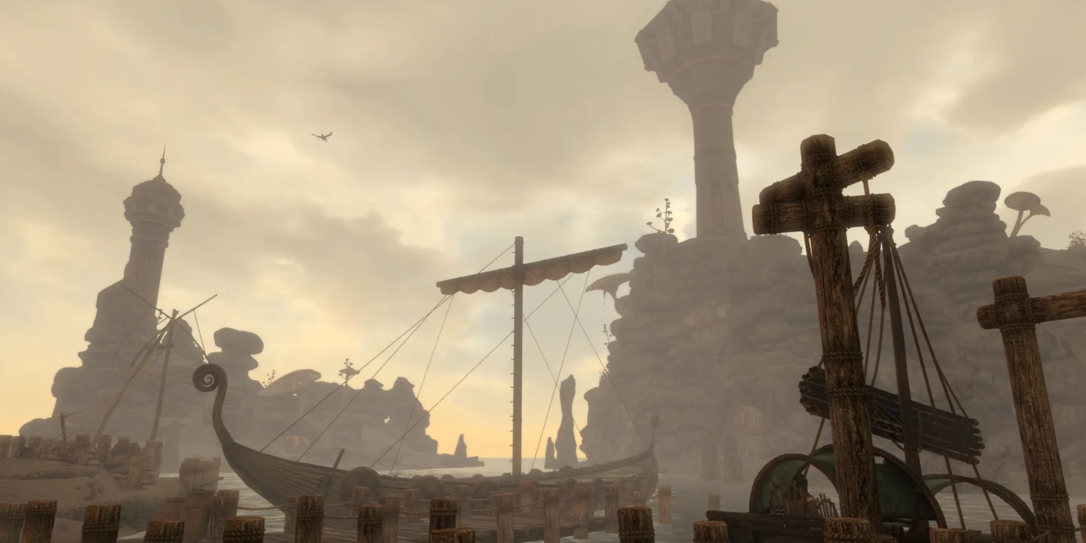Beyond Skyrim Morrowind, the bay of Dagon Fel.