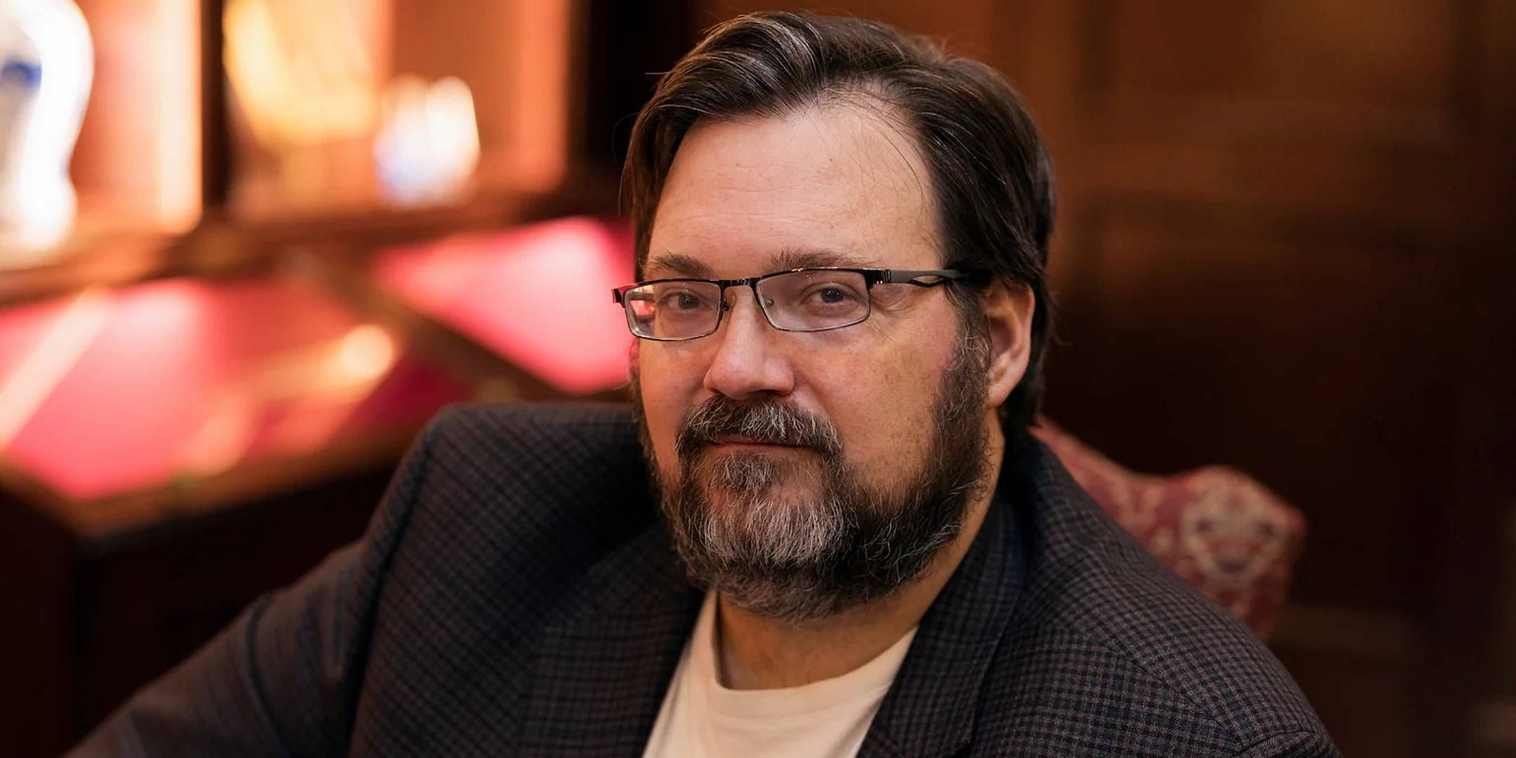 A close-up of Brandon Sanderson.
