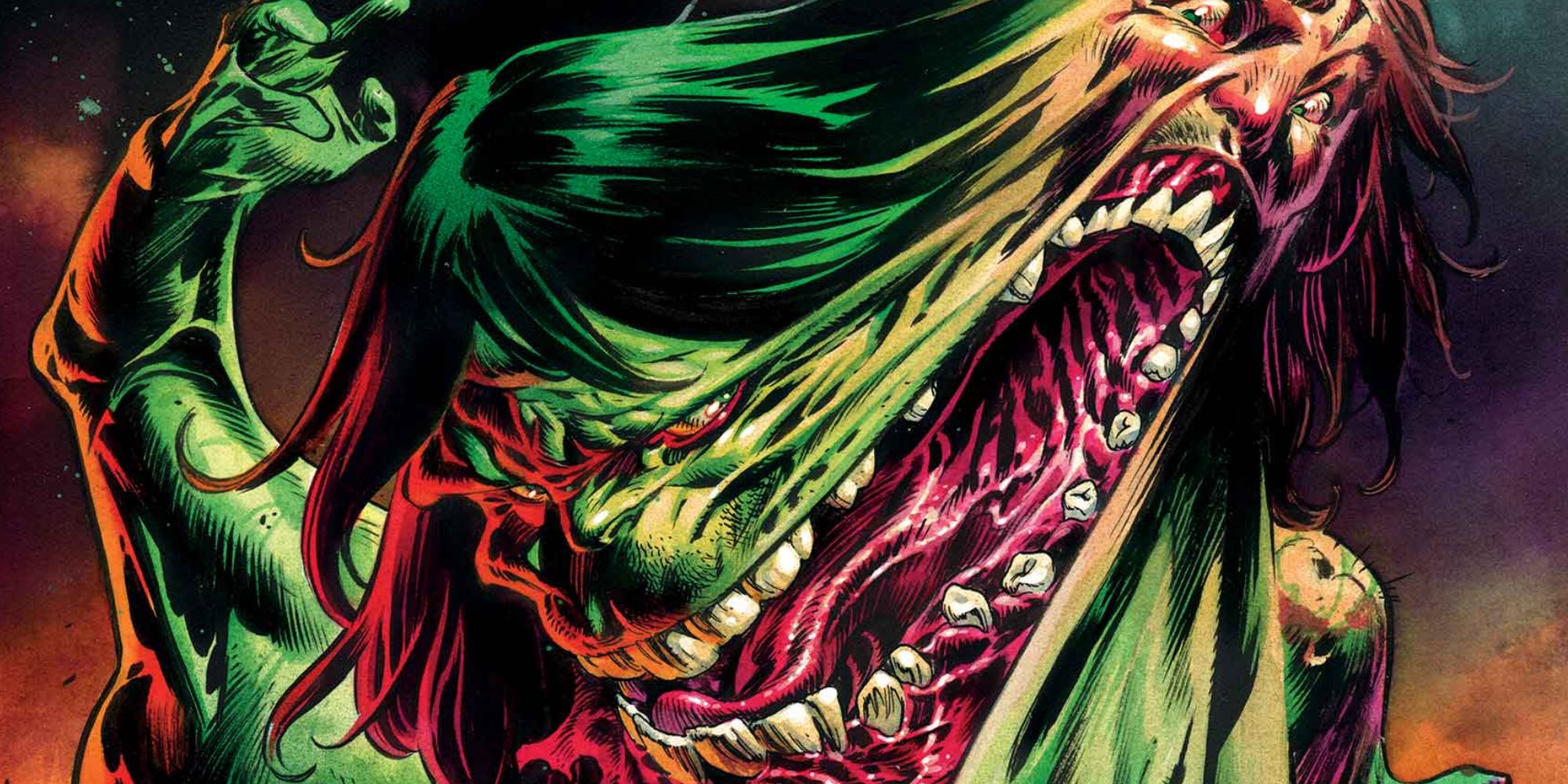 Bruce Banner mentre lotta con l'Hulk in Marvel Comics