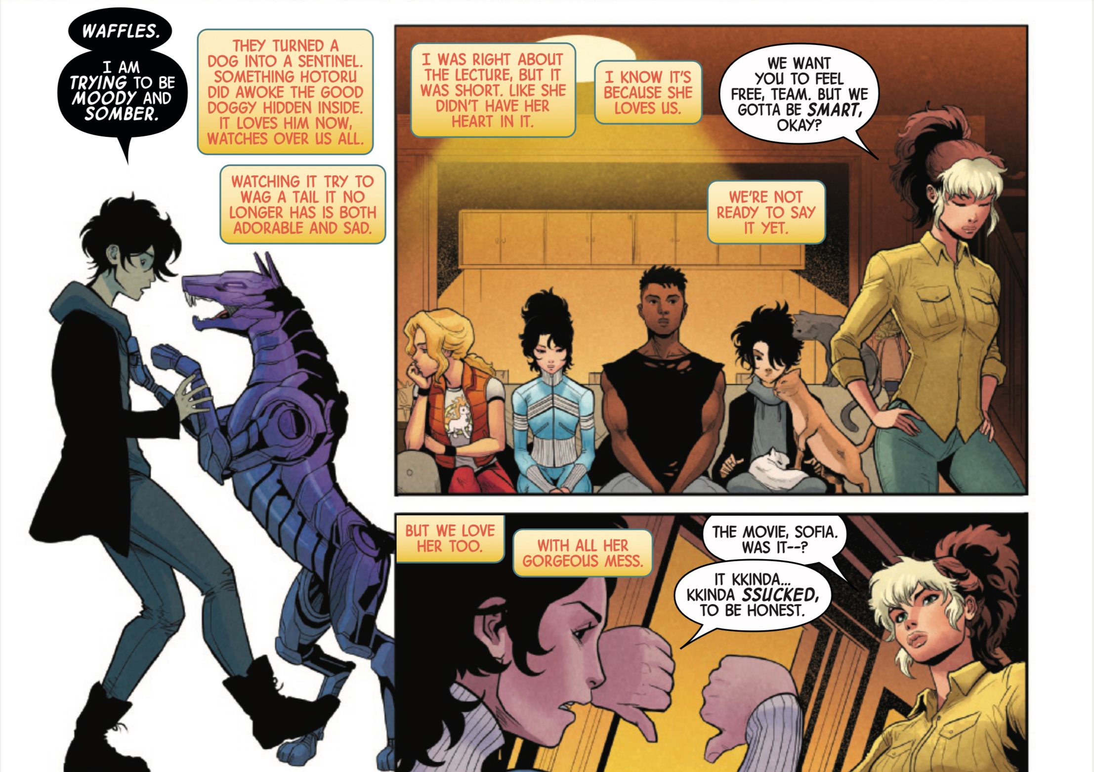 Waffles saluta Deathdream in Uncanny X-Men #17