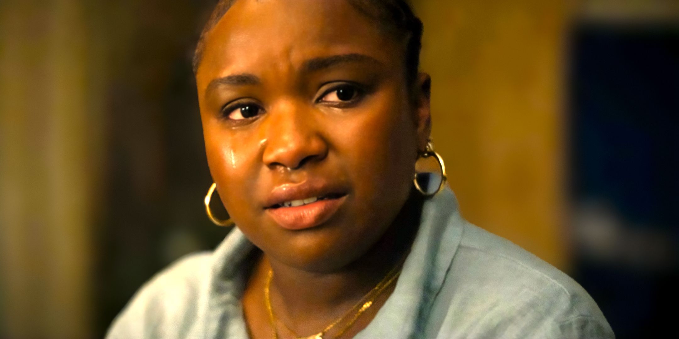 Courtney Taylor as Parker crying while talking with Renée about Olivas in Ballard season 1 episode 5