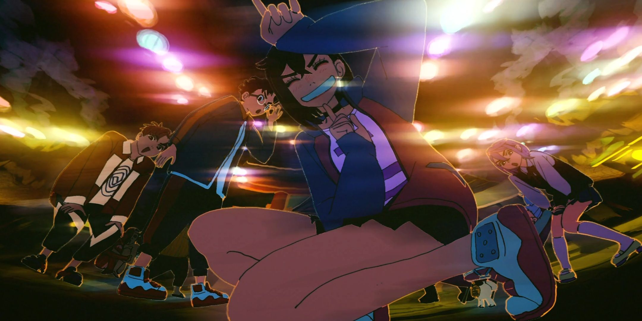 The main cast of Dandadan in the second ending