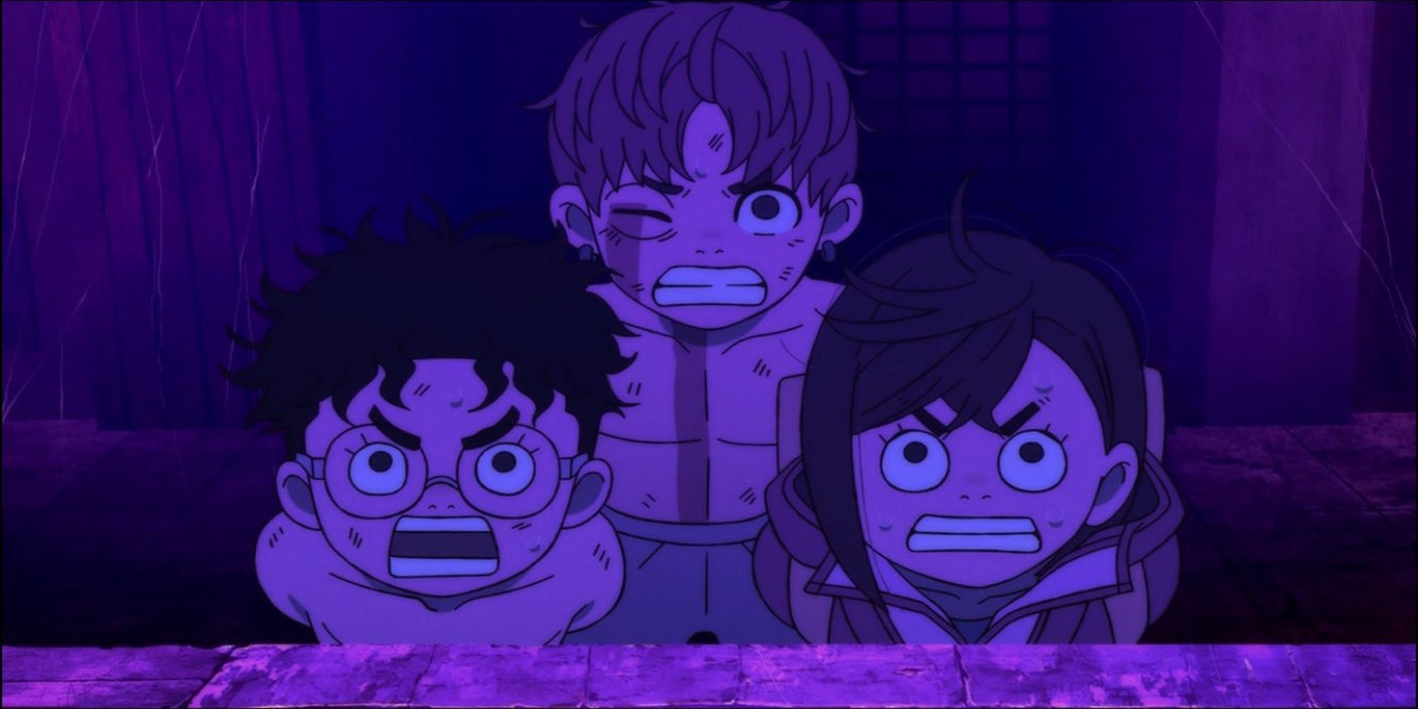 Momo, Okarun e Jiji nell'episodio #14