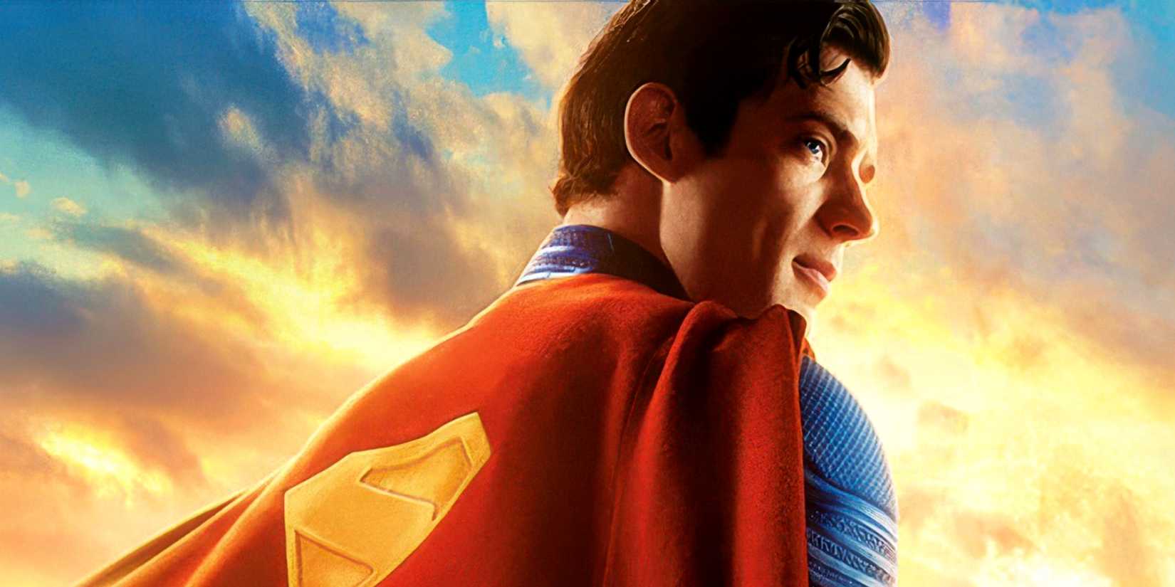 David Corenswet's Man of Steel looks over his shoulder in Superman poster
