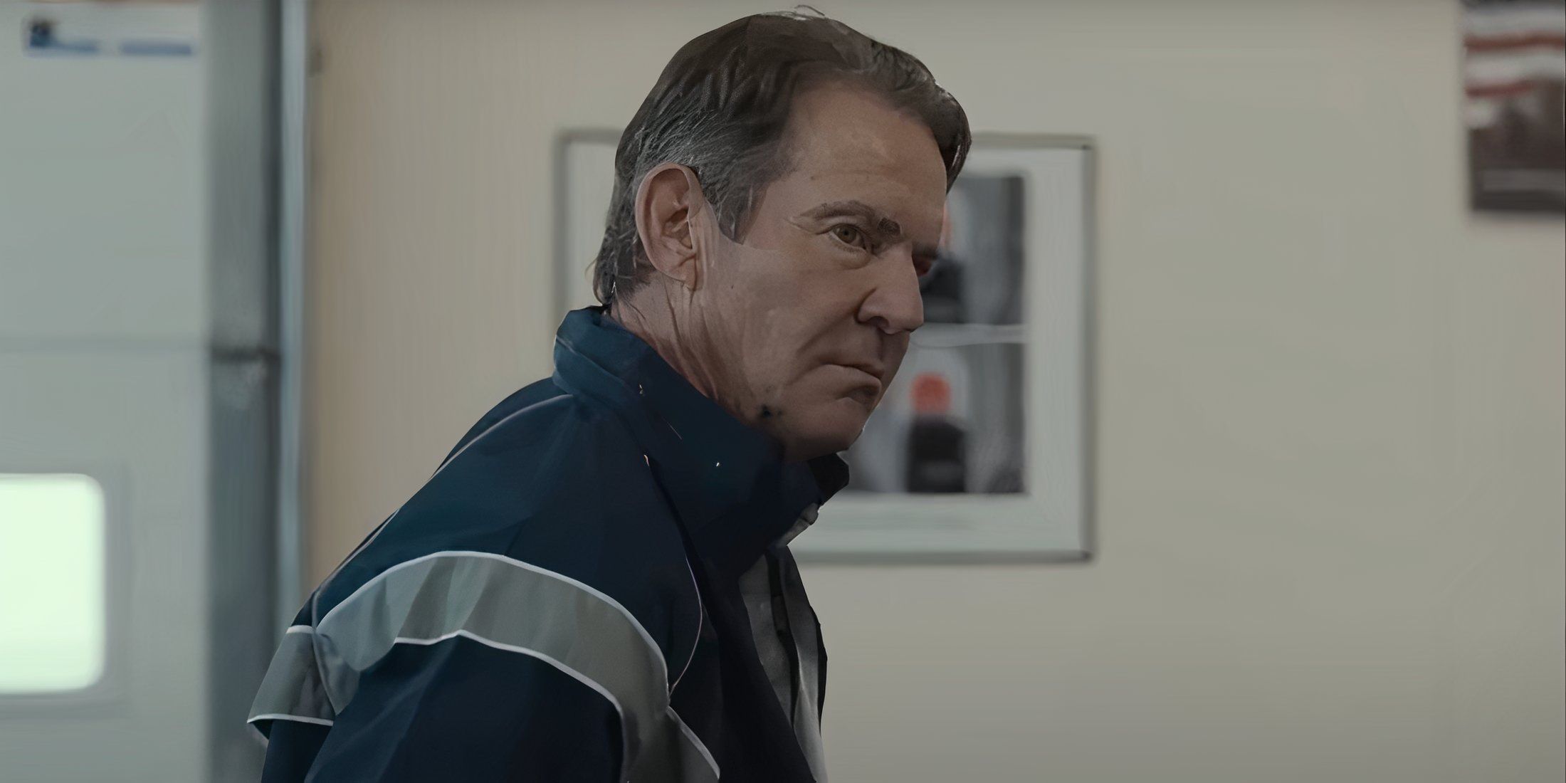 Dennis Quaid looking serious in Sovereign