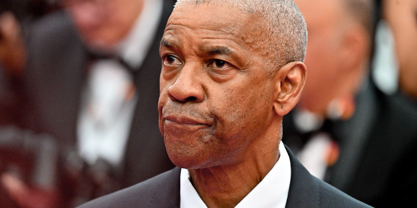 Denzel Washington is not amused on the red carpet