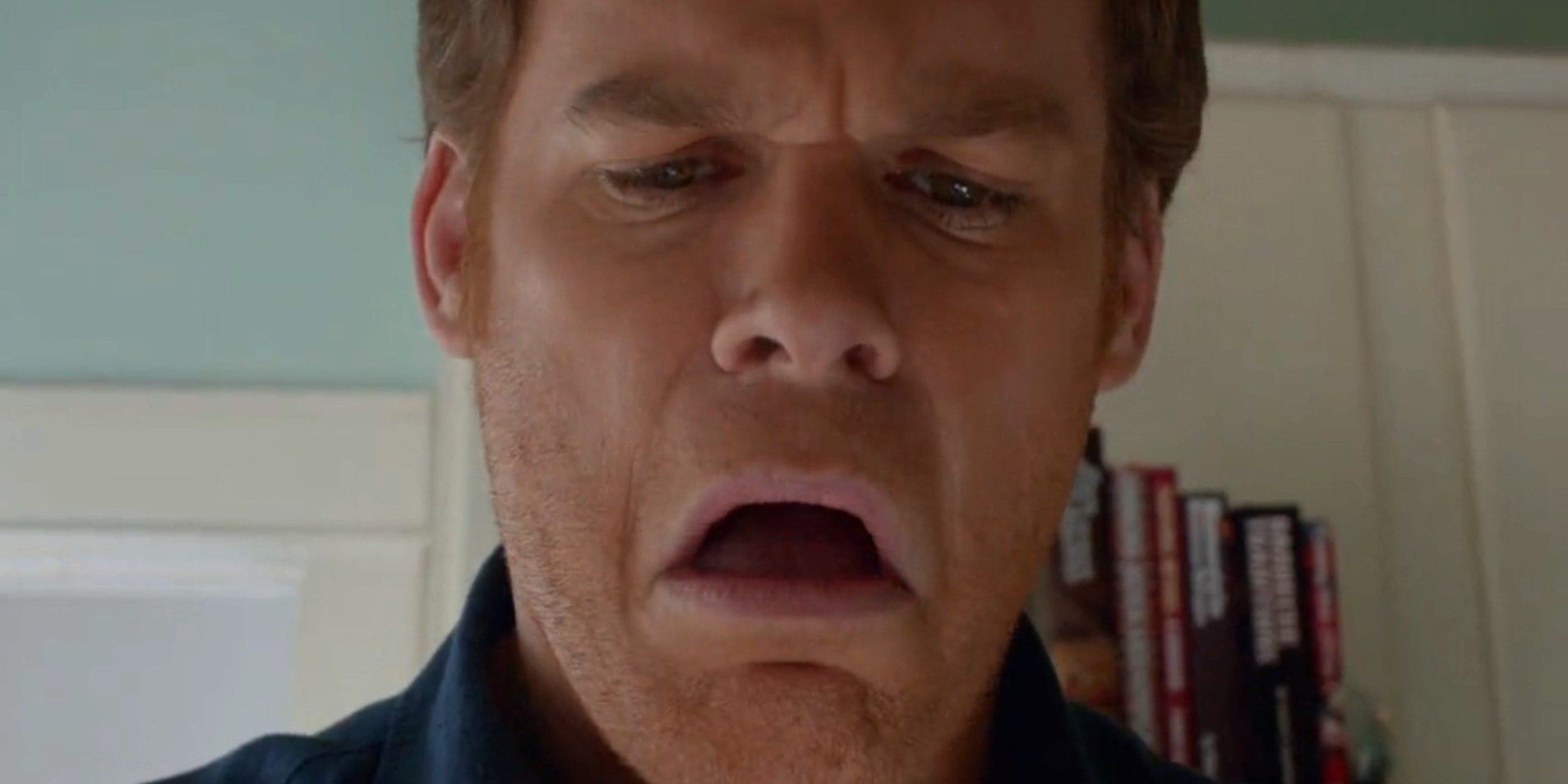 Dexter Morgan (Michael C. Hall) looking disgusted in Dexter season 8, episode 3