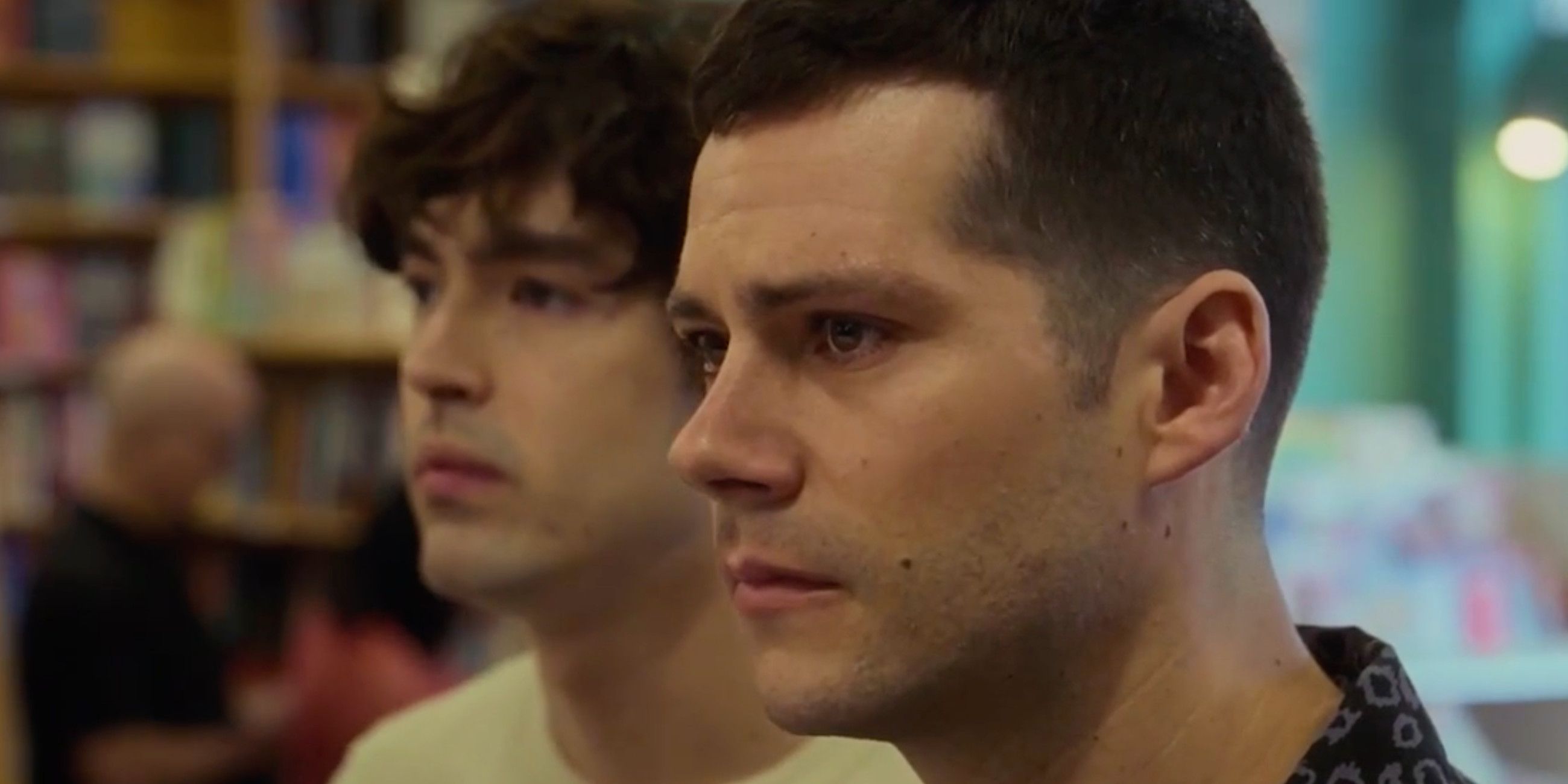 Dylan O'Brien and James Sweeney in Twinless 