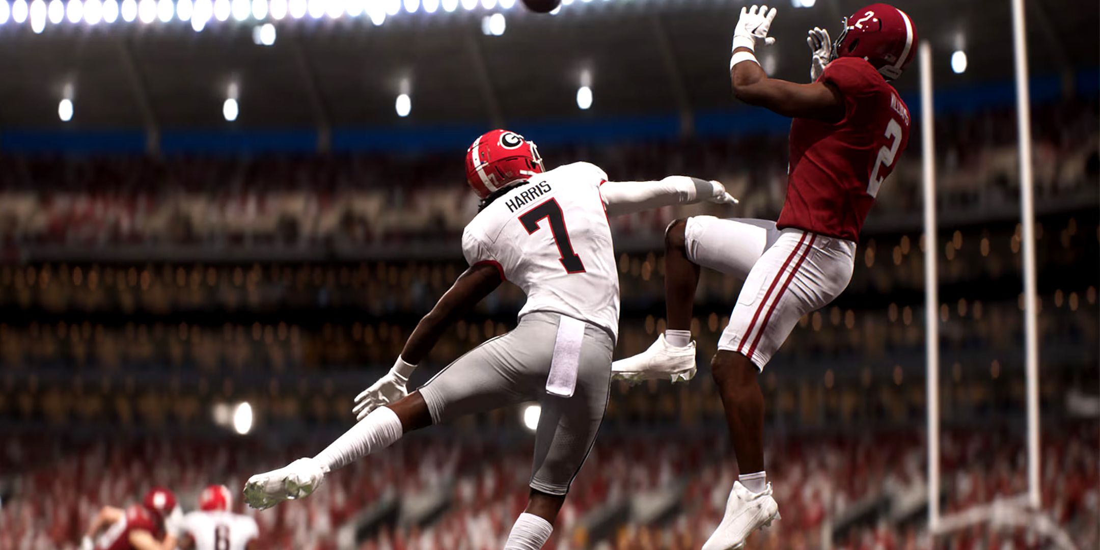 EA Sports College Football 26 player leaping to catch a ball