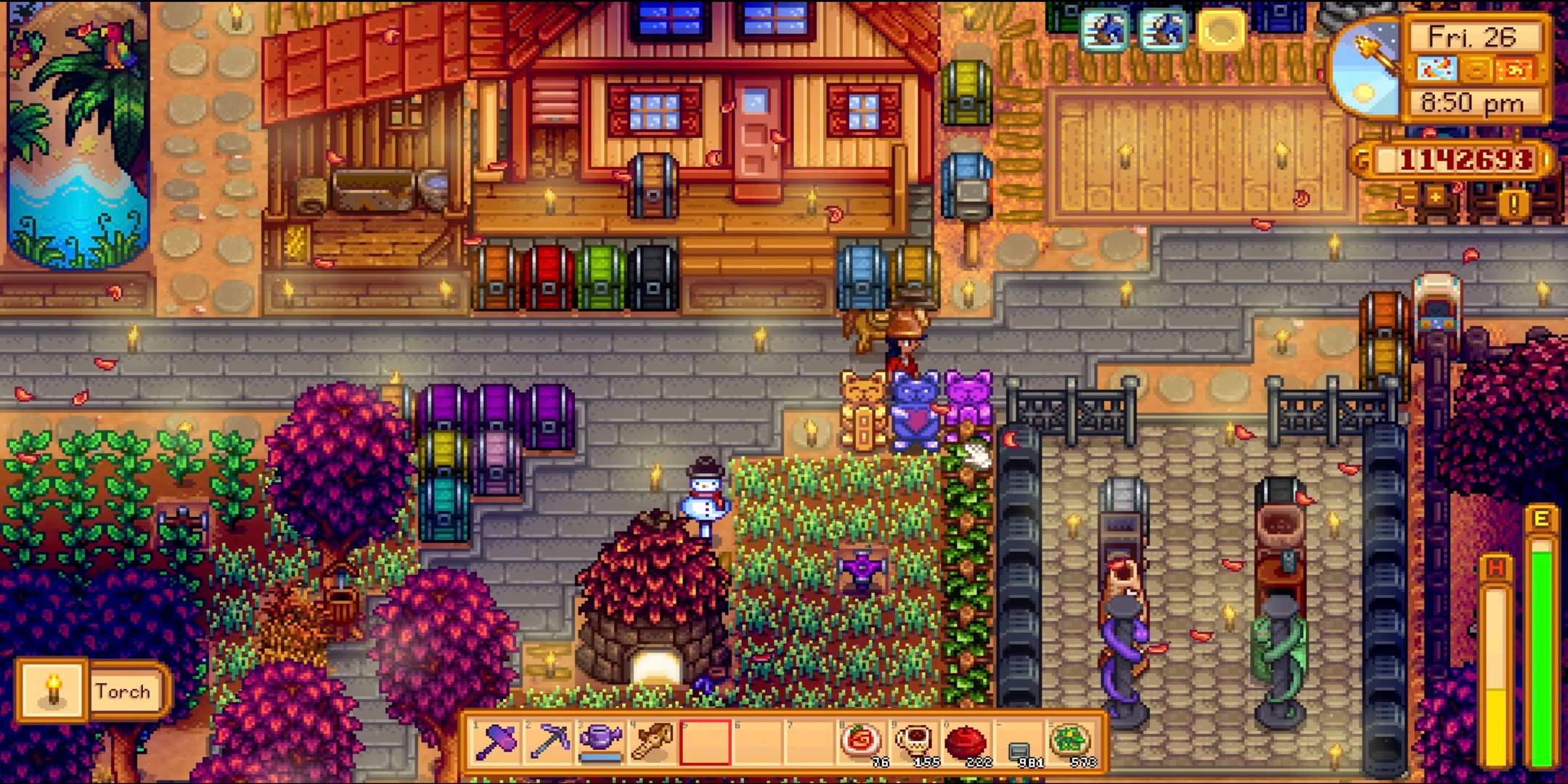Statue of Endless Fortune on farm