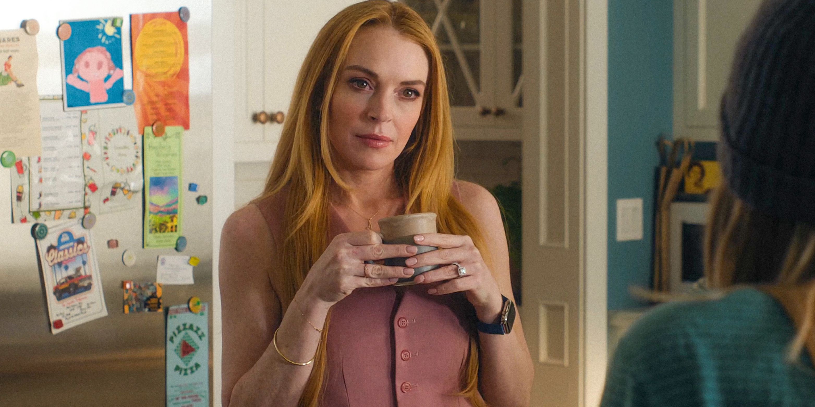 Anna (Lindsay Lohan) looking serious in Freakier Friday (2025)