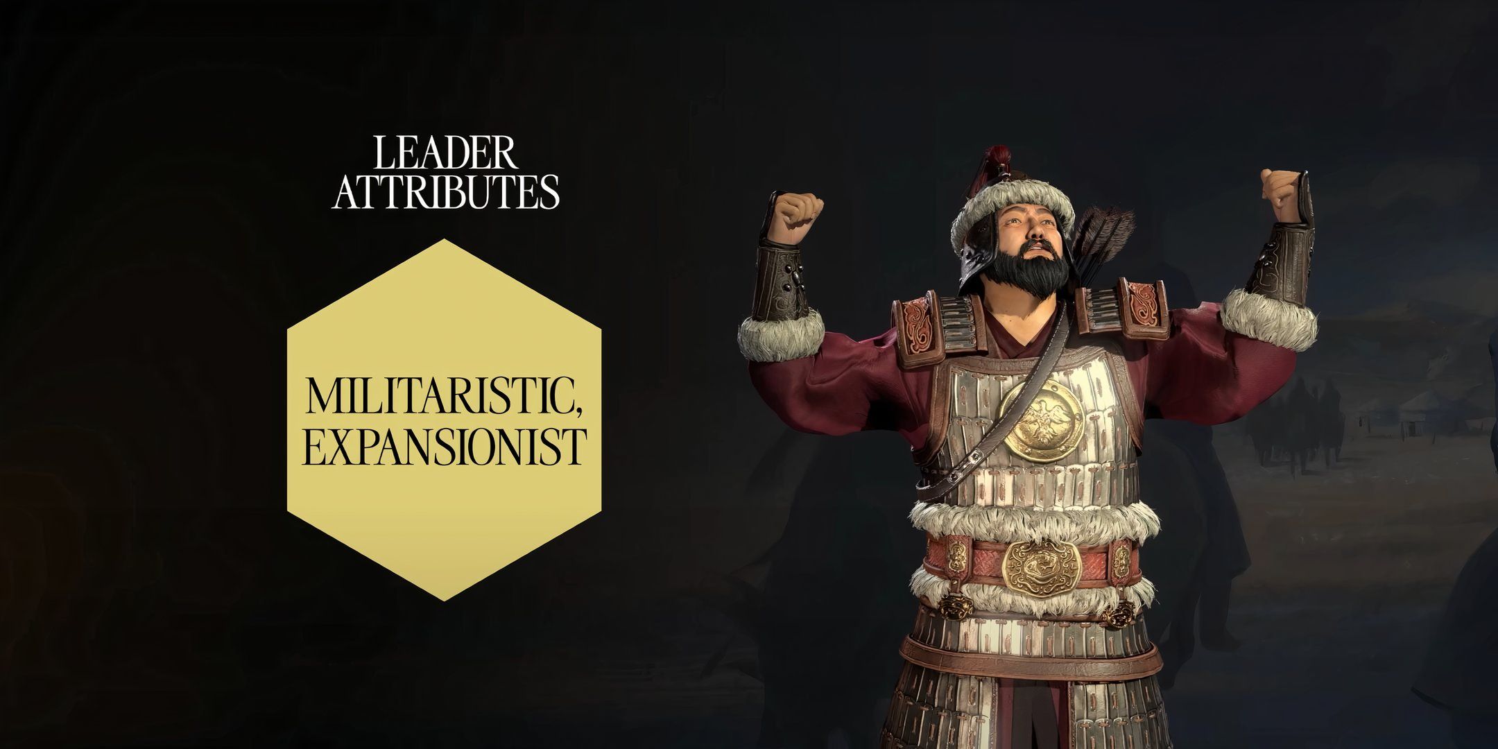 Genghis Khan Civ 7 braços para cima