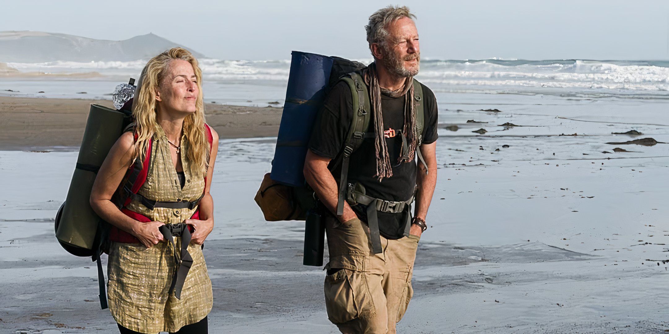 Gillian Anderson and Jason Isaacs in The Salt Path