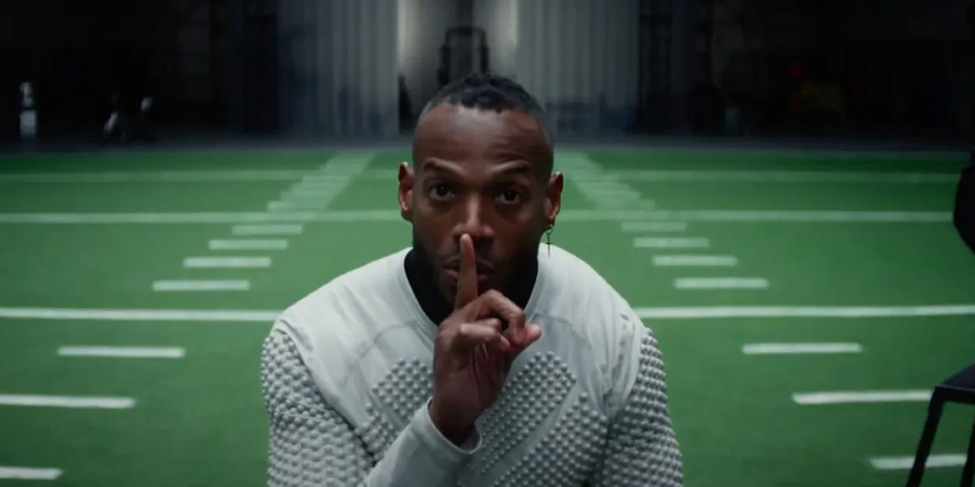 Marlon Wayans on a football field in Him.