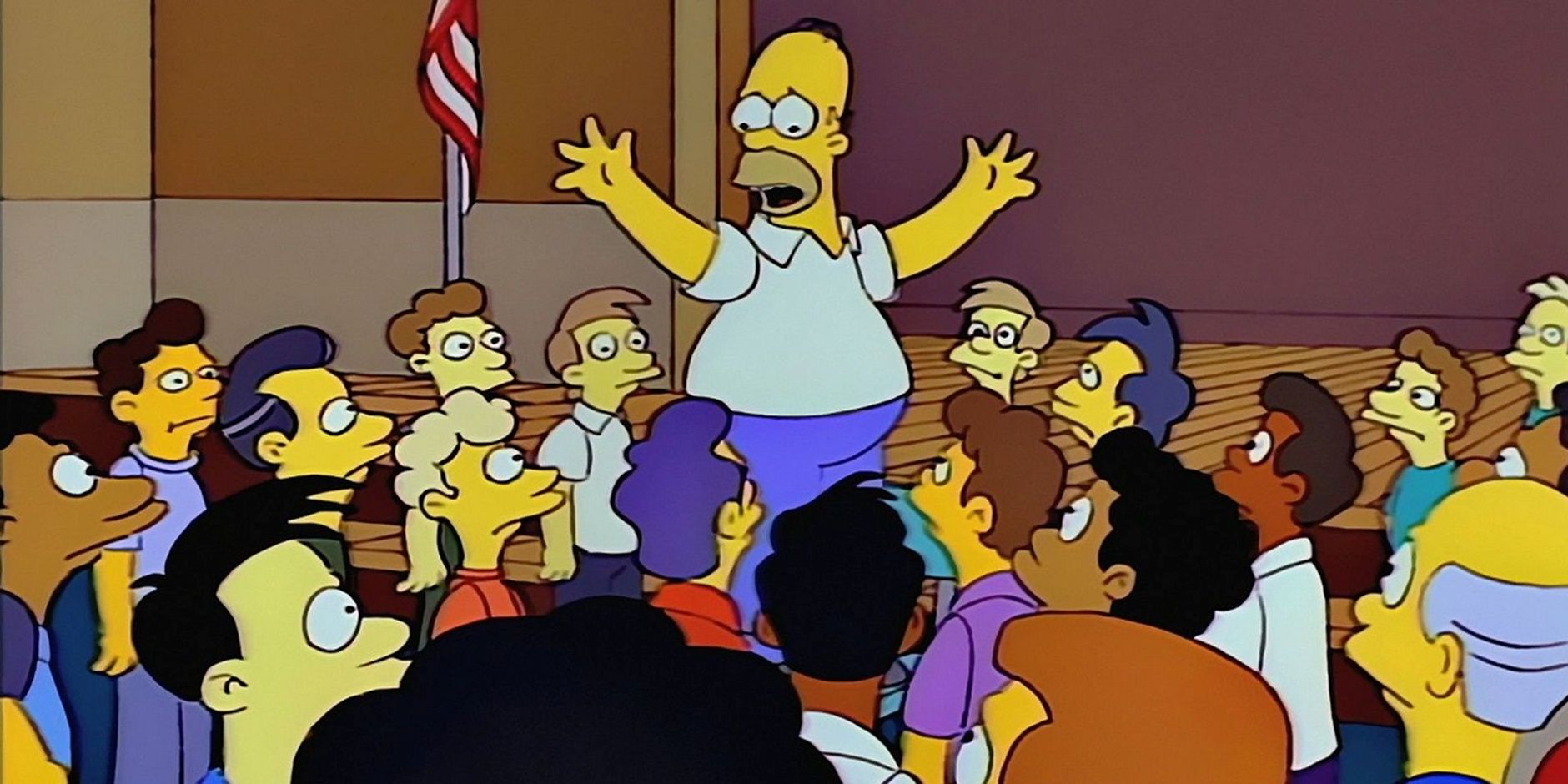 Homer speaks to the union in The Simpsons