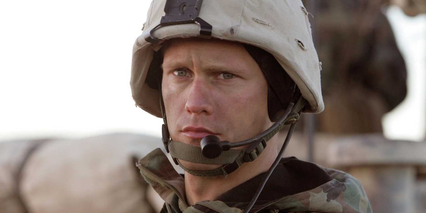Iceman (Alexander Skarsgård) staring at something in Generation Kill.