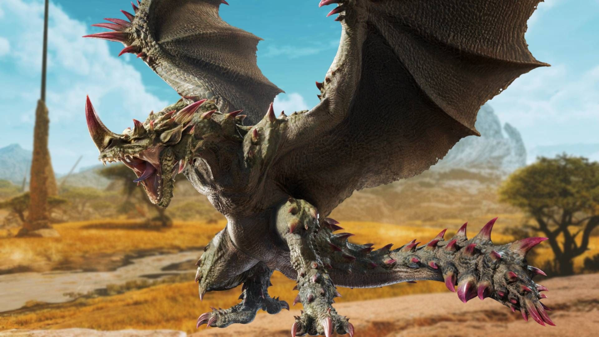 Monster Hunter Espinas in Wilds Windward Plains area